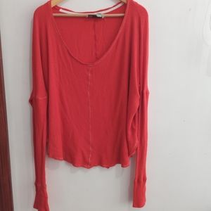 Anthro Saturday Sunday L Orange Thermal Top